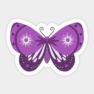 Purple Moth with Stars Sticker